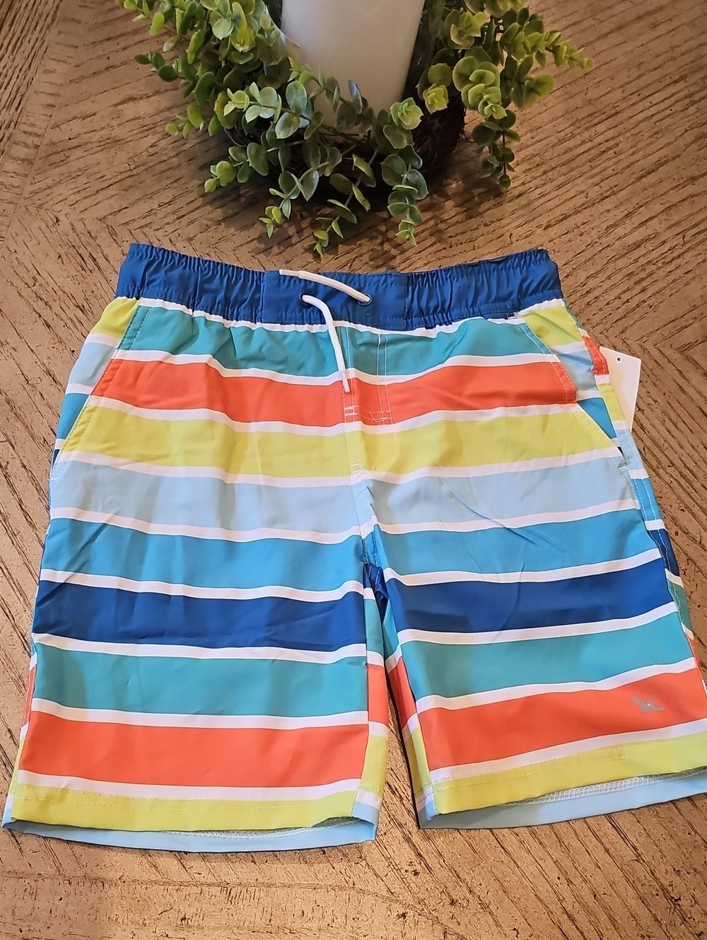 Eddie Bauer Stripe Swim Shorts Size 10/12 NWT